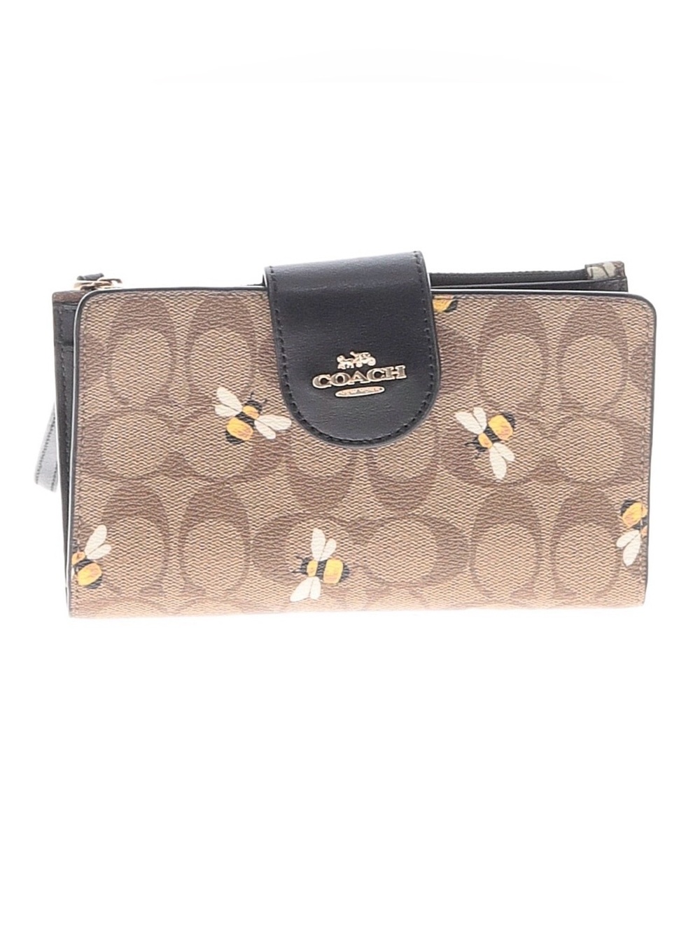 Coach bumble bee print tech wristlet wallet
